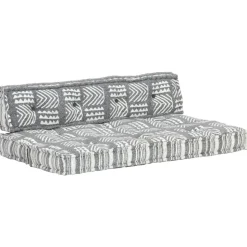 MAISON EXCLUSIVE - Coussin de canapé palette gris tissu patchwork
