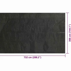 MAISON EXCLUSIVE - Couverture de piscine noir 732 x 366 cm pe