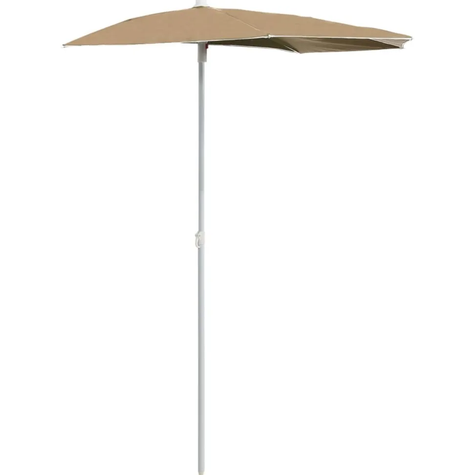 MAISON EXCLUSIVE - Demi-parasol de jardin avec mât 180x90 cm taupe