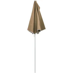MAISON EXCLUSIVE - Demi-parasol de jardin avec mât 180x90 cm taupe