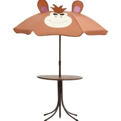 MAISON EXCLUSIVE - Ensemble de bistro avec parasol pour enfants 3 pcs marron