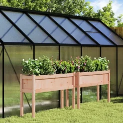 MAISON EXCLUSIVE - Jardinières 2 pcs avec pieds bois massif douglas