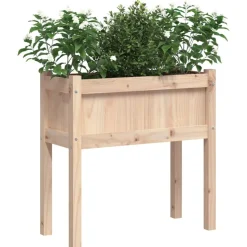 MAISON EXCLUSIVE - Jardinières 2 pcs avec pieds bois de pin massif