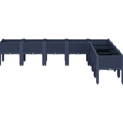 MAISON EXCLUSIVE - Jardinière avec pieds bleu gris 200x160x42 cm pp