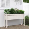 MAISON EXCLUSIVE - Jardinières avec pieds blanc 110x31x70 cm bois de pin massif