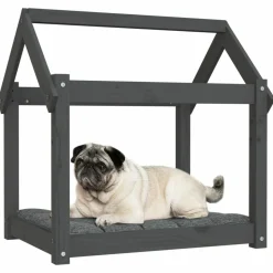 MAISON EXCLUSIVE - Lit pour chien gris 71x55x70 cm bois de pin solide