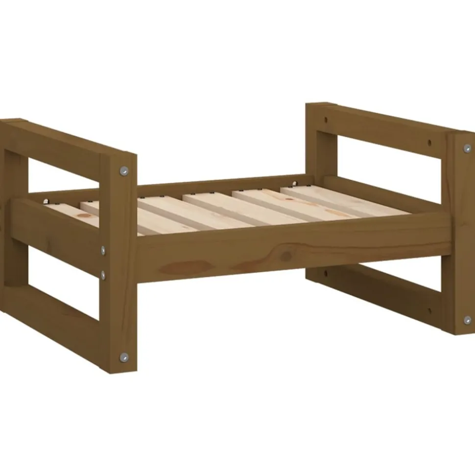 MAISON EXCLUSIVE - Lit pour chien marron miel 55,5x45,5x28 cm bois de pin solide