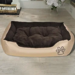 MAISON EXCLUSIVE - Lit pour chiens beige et marron xxl