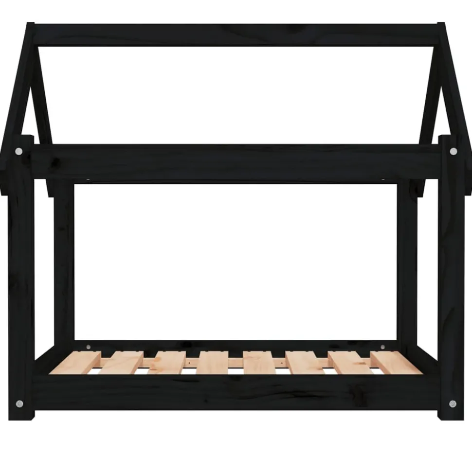 MAISON EXCLUSIVE - Lit pour chien noir 81x60x70 cm bois de pin solide