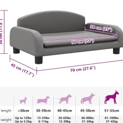 MAISON EXCLUSIVE - Lit pour chien gris 70x45x30 cm similicuir