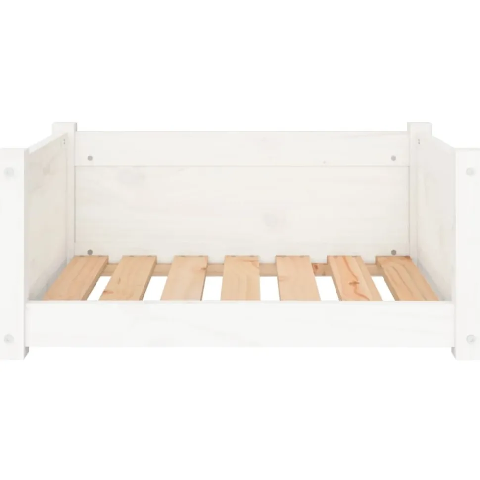 MAISON EXCLUSIVE - Lit pour chien blanc 65,5x50,5x28 cm bois de pin solide