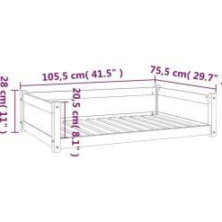 MAISON EXCLUSIVE - Lit pour chien 105,5x75,5x28 cm bois de pin solide