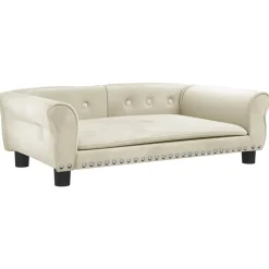 MAISON EXCLUSIVE - Lit pour chien crème 95x55x30 cm velours