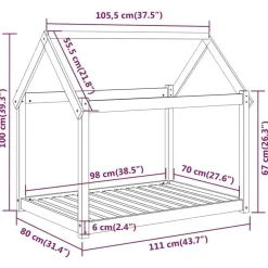 MAISON EXCLUSIVE - Lit pour chien marron miel 111x80x100 cm bois de pin solide