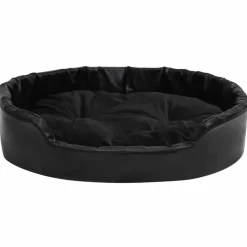 MAISON EXCLUSIVE - Lit pour chiens noir 90x79x20 cm peluche et similicuir