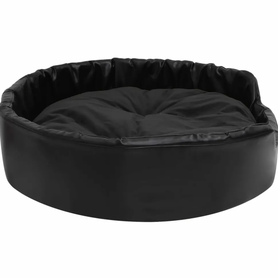 MAISON EXCLUSIVE - Lit pour chiens noir 90x79x20 cm peluche et similicuir