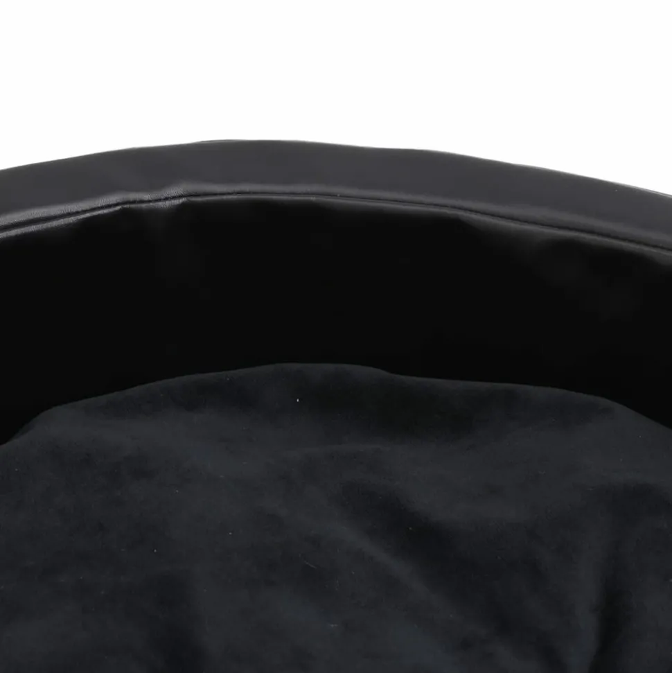 MAISON EXCLUSIVE - Lit pour chiens noir 90x79x20 cm peluche et similicuir