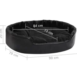 MAISON EXCLUSIVE - Lit pour chiens noir 90x79x20 cm peluche et similicuir