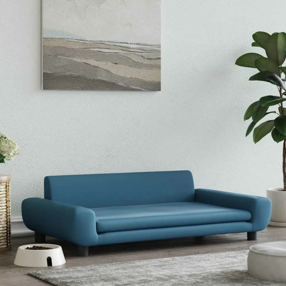 MAISON EXCLUSIVE - Lit pour chien bleu 100x54x33 cm velours