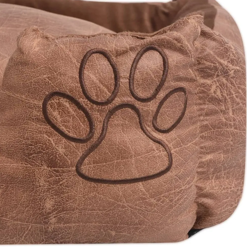 MAISON EXCLUSIVE - Lit pour chiens avec coussin cuir artificiel pu taille s beige