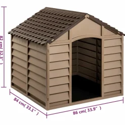 MAISON EXCLUSIVE - Niche pour chien marron 86x84x82 cm polypropylène