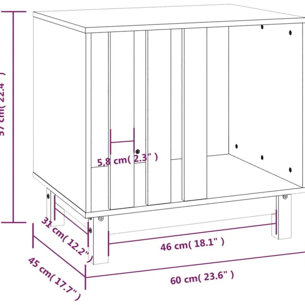 MAISON EXCLUSIVE - Niche pour chien 60x45x57 cm bois de pin massif