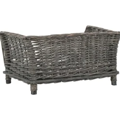 MAISON EXCLUSIVE - Panier pour chiens avec coussin gris 50x33x30 cm saule naturel