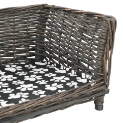 MAISON EXCLUSIVE - Panier pour chiens avec coussin gris 50x33x30 cm saule naturel
