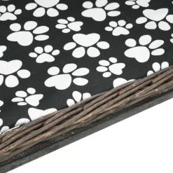 MAISON EXCLUSIVE - Panier pour chiens avec coussin gris 50x33x30 cm saule naturel