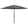 MAISON EXCLUSIVE - Parasol de jardin à 3 niveaux avec mât en aluminium anthracite