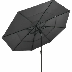 MAISON EXCLUSIVE - Parasol de jardin à 3 niveaux avec mât en aluminium anthracite