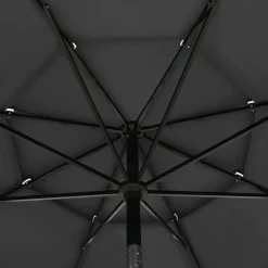 MAISON EXCLUSIVE - Parasol de jardin à 3 niveaux avec mât en aluminium anthracite