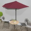 MAISON EXCLUSIVE - Parasol de balcon mât en aluminium bordeaux 270x144x222 cm demi