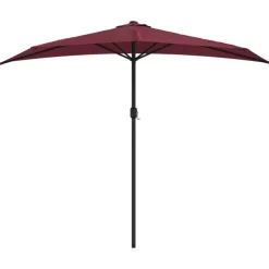 MAISON EXCLUSIVE - Parasol de balcon mât en aluminium bordeaux 270x144x222 cm demi