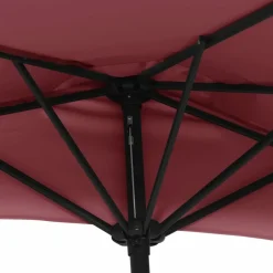 MAISON EXCLUSIVE - Parasol de balcon mât en aluminium bordeaux 270x144x222 cm demi