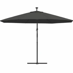 MAISON EXCLUSIVE - Parasol de jardin en porte-à-faux et lumières led mât en métal