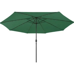 MAISON EXCLUSIVE - Parasol de jardin avec lumières led et mât en métal 400 cm vert