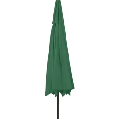 MAISON EXCLUSIVE - Parasol de jardin avec lumières led et mât en métal 400 cm vert