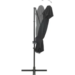 MAISON EXCLUSIVE - Parasol de jardin en porte-à-faux à double toit anthracite