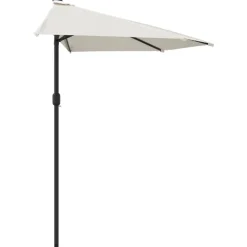 MAISON EXCLUSIVE - Parasol de balcon avec mât en aluminium sable 270x144 cm demi