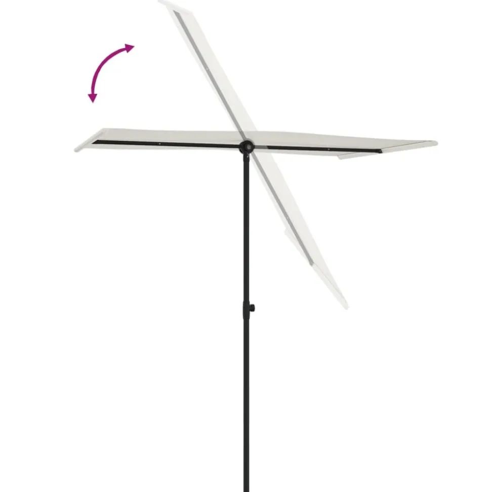 MAISON EXCLUSIVE - Parasol de jardin avec mât en aluminium 180x110 cm blanc sable