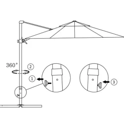 MAISON EXCLUSIVE - Parasol de jardin en porte-à-faux et poteau en aluminium