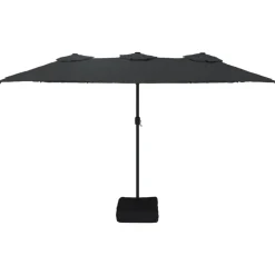MAISON EXCLUSIVE - Parasol de jardin à double tête avec led noir 449x265 cm