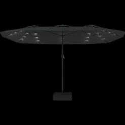 MAISON EXCLUSIVE - Parasol de jardin à double tête avec led noir 449x265 cm