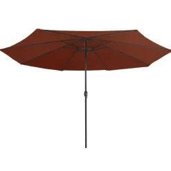 MAISON EXCLUSIVE - Parasol de jardin avec mât en métal 390 cm terre cuite
