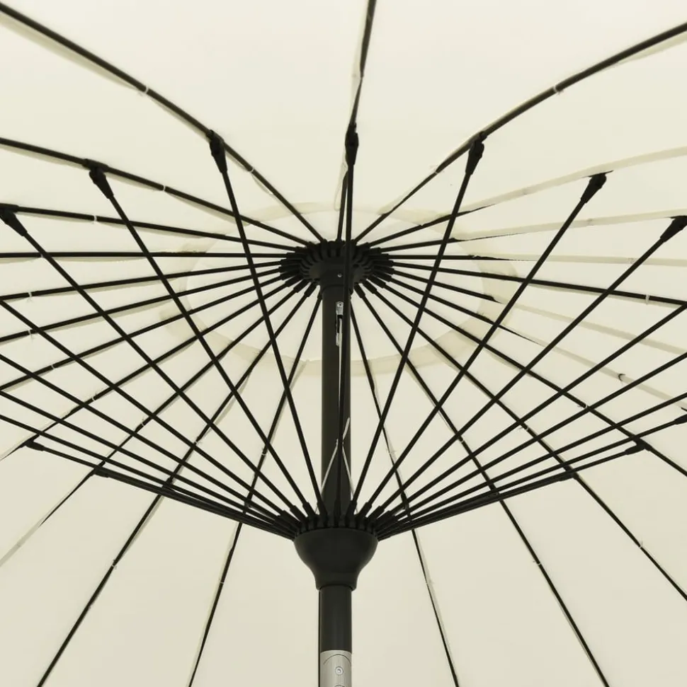 MAISON EXCLUSIVE - Parasol d'extérieur et mât avec aluminium 270 cm blanc sable