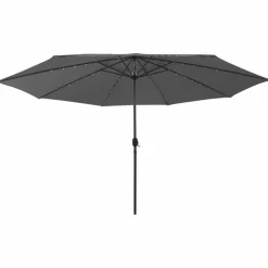 MAISON EXCLUSIVE - Parasol de jardin avec lumières led et mât en métal anthracite