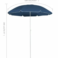 MAISON EXCLUSIVE - Parasol de jardin avec mât en acier bleu 180 cm
