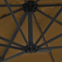 MAISON EXCLUSIVE - Parasol de jardin en porte-à-faux avec mât en acier taupe