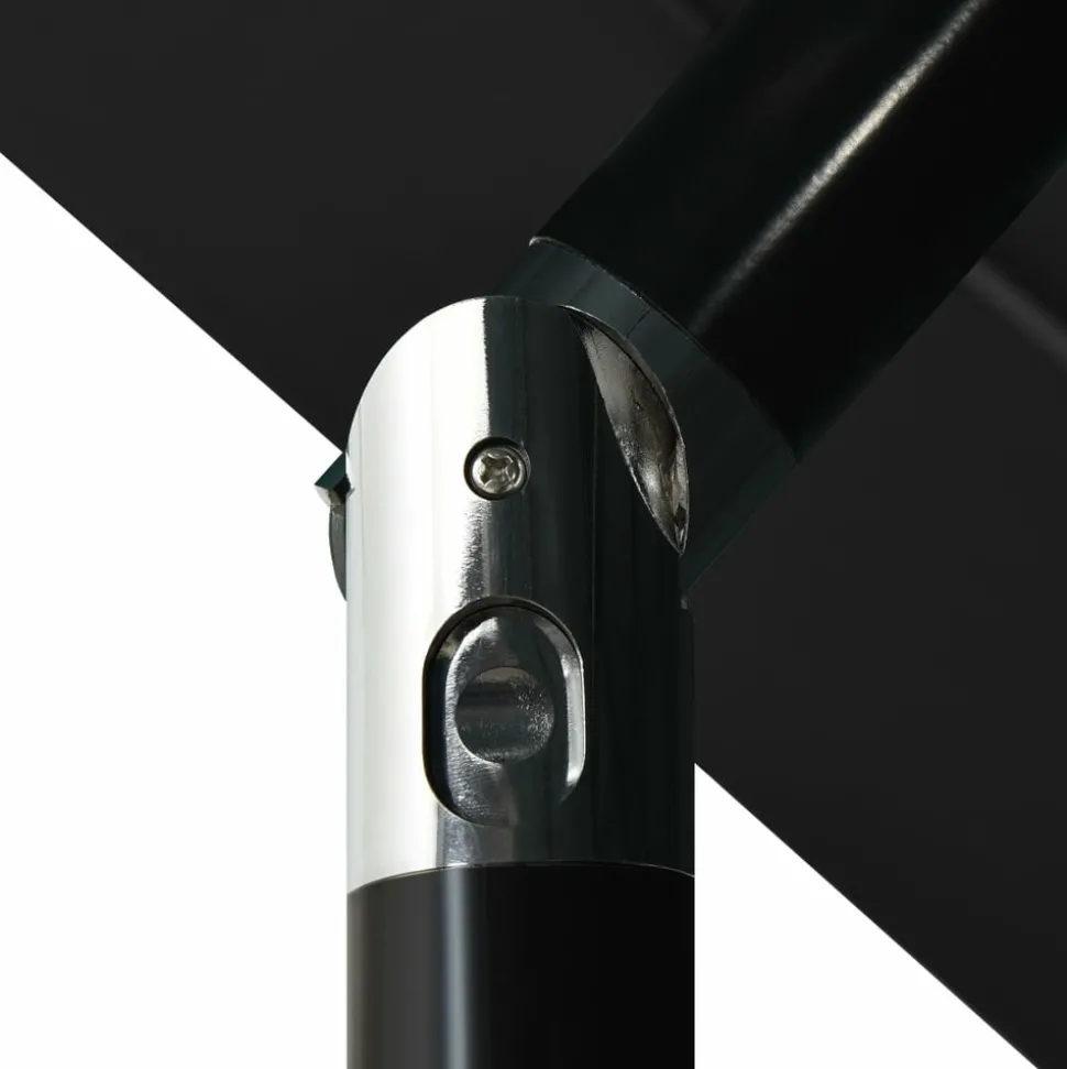 MAISON EXCLUSIVE - Parasol de jardin à 3 niveaux avec mât en aluminium noir 3,5 m